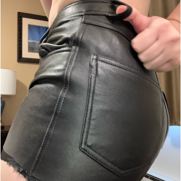 Vintage Leather Cut Off Shorts by Rampage - Picture 2 of 13